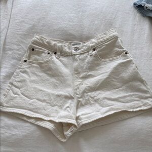 Abercrombie white denim shorts